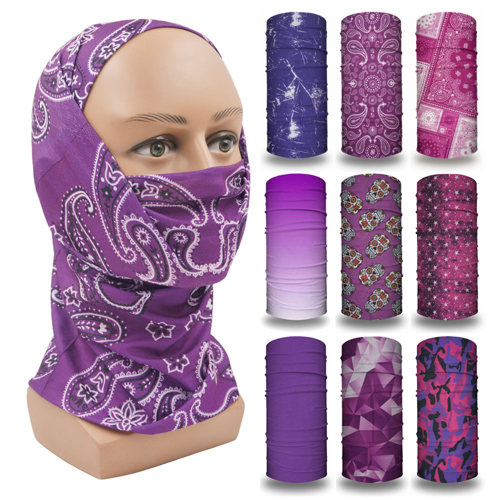 Cycling Gear Women - Purple Balaclava Women Running Camping Headband