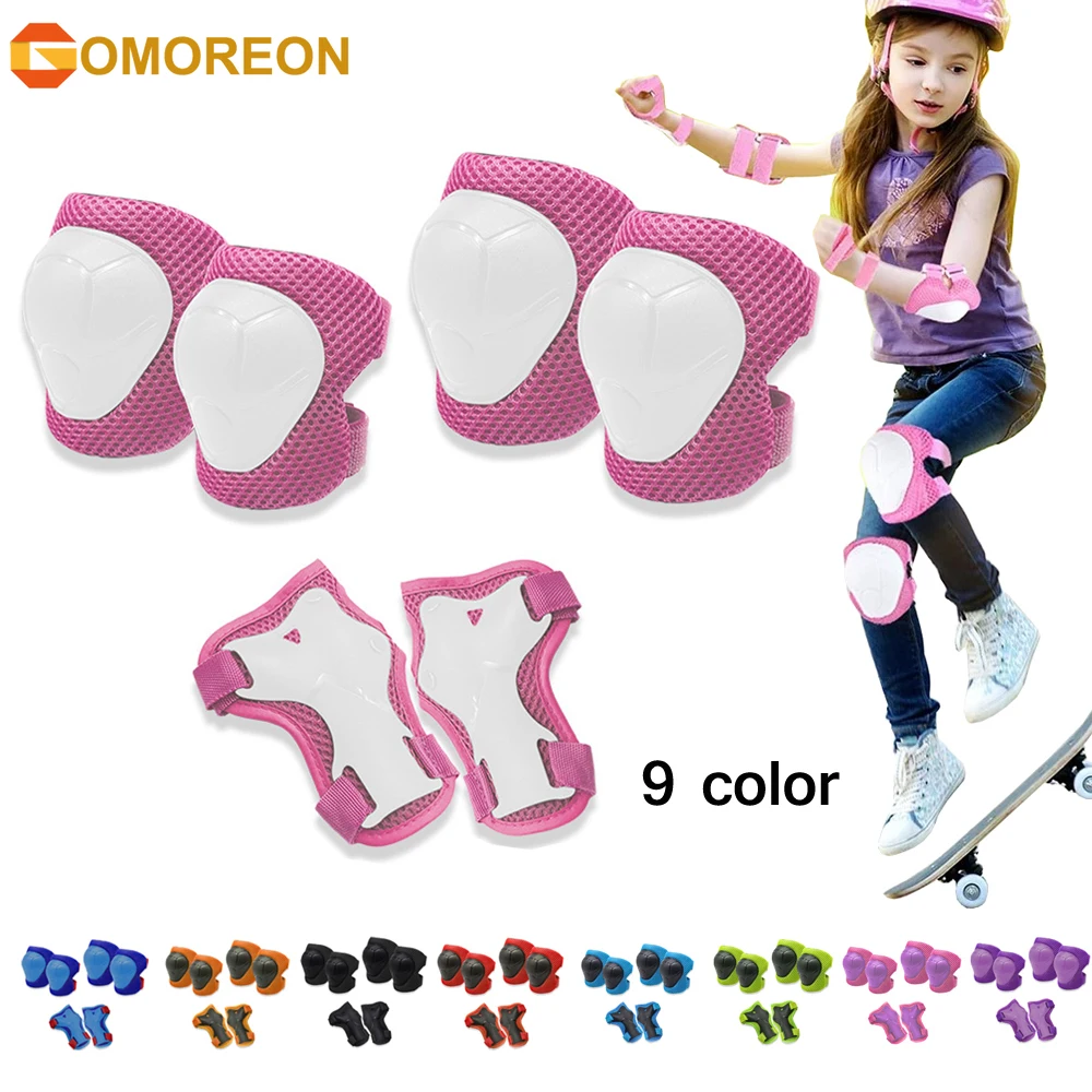 Cycling Gear Material - GOMOREON 6Pcs/Set Kids Knee Pads Elbow