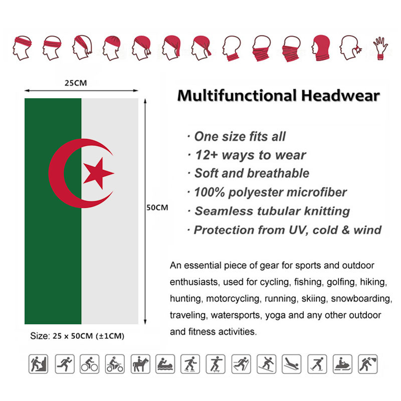 Algeria Flag Printed Bandana H - огляд і ціна Cycling Gear Women