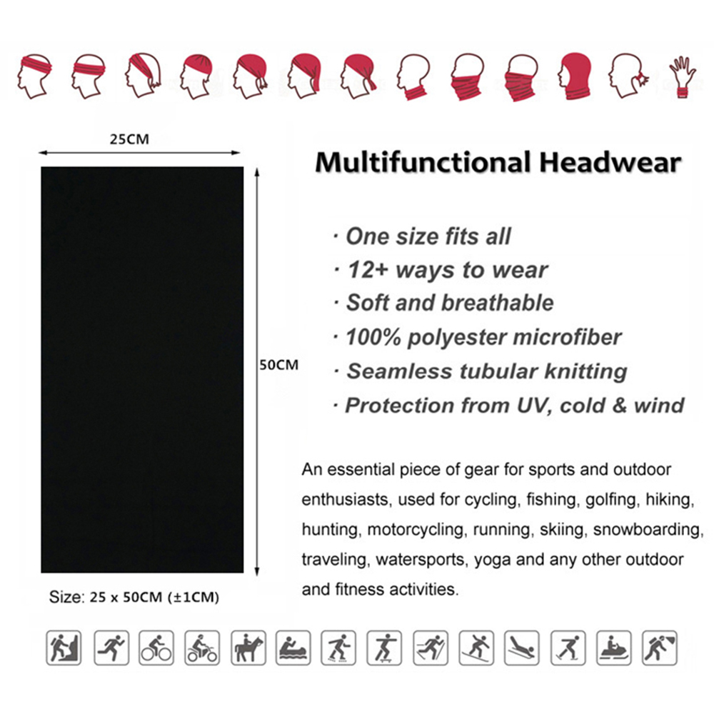 Seamless Solid Color Bandanas  - огляд і ціна Cycling Gear Women