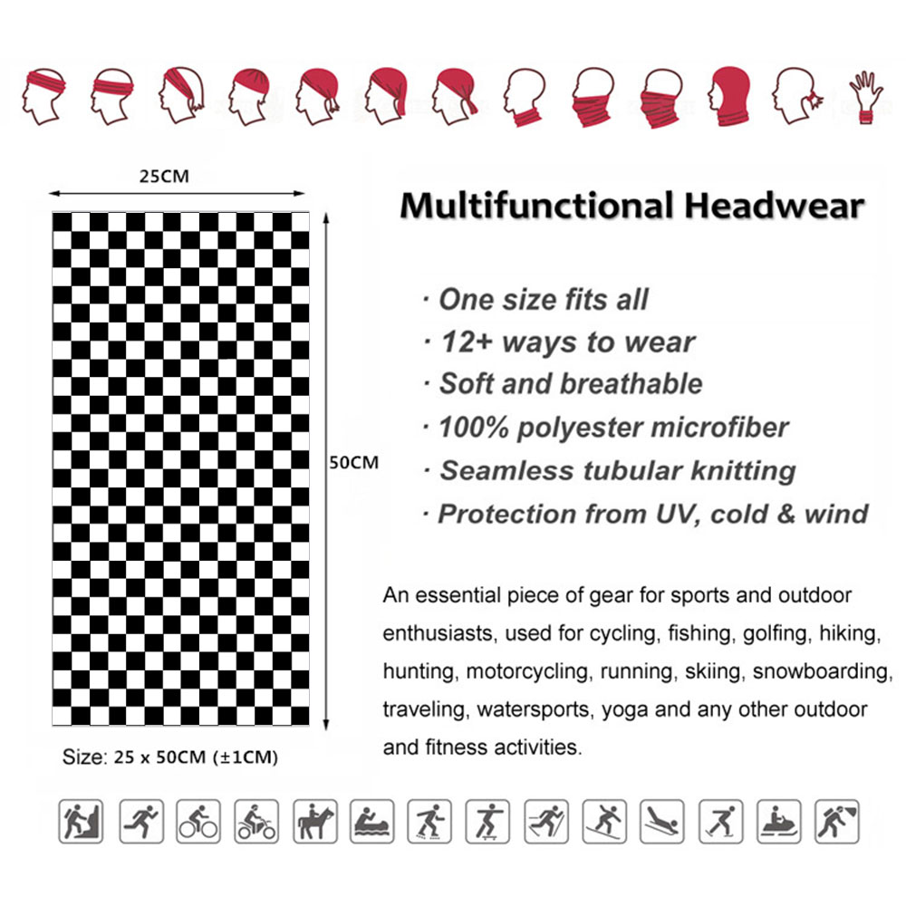 Checkered Ska Printed Headband - огляд і ціна Cycling Gear Man